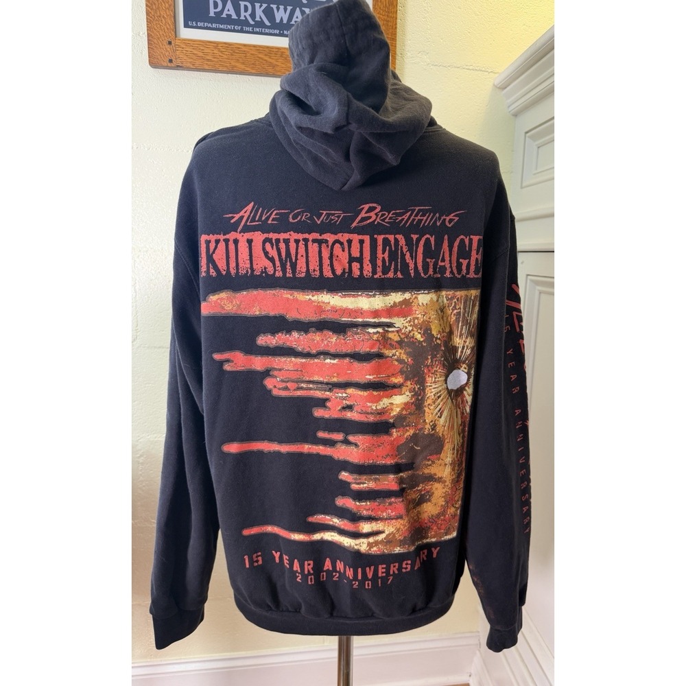 Killswitch Engage Hoodie Alive or Just‎ Breathing 15th Zip S/M Black